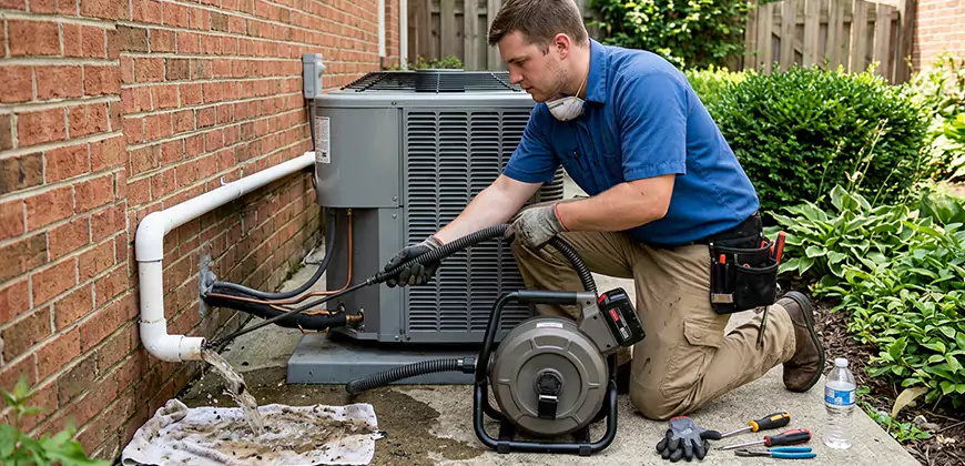 AC Unit Drain Pipe Cleaning in Boston
